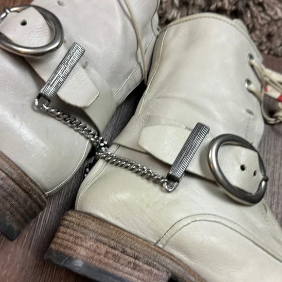 A.S.98 Faust Off-White Lace-Up Moto Leather Boots 
Size 37EU Women - Picture 11 of 16